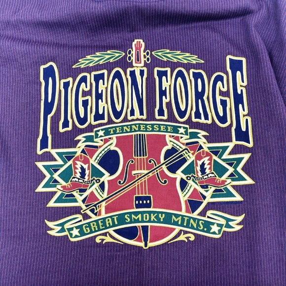 Vintage Single Stitch Purple Pigeon Forge‎ Tennessee Short Sleeve Shirt-Size L - Picture 2 of 6